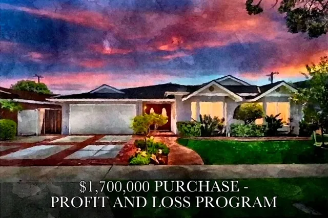 Watercolor of a California home purchased on a P and L mortgage